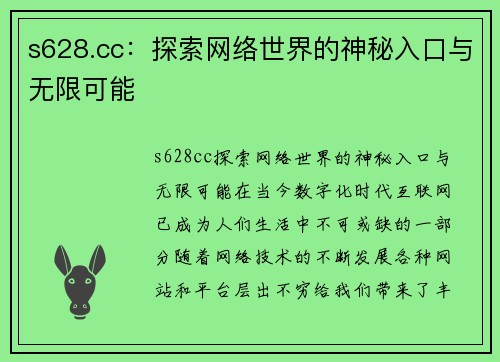 s628.cc:探索网络世界的神秘入口与无限可能